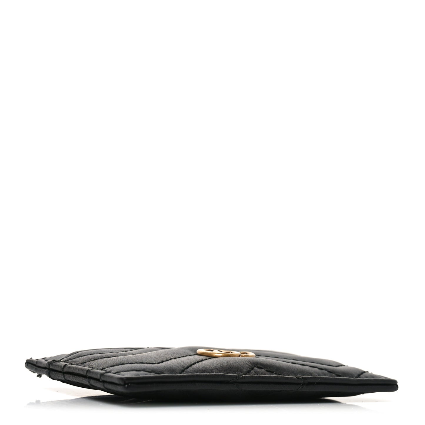Calfskin Matelasse GG Marmont Card Holder Black