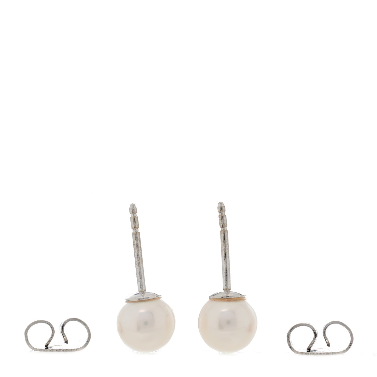 18K White Gold Akoya Pearl 6-6.5mm Earrings