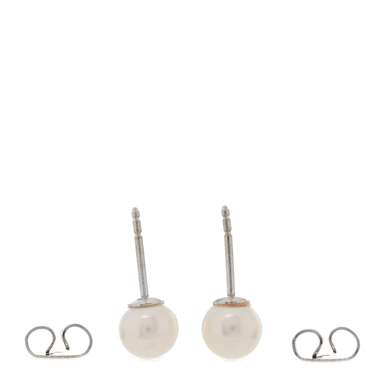 Tiffany 18K White Gold Akoya Pearl 6-6.5mm Earrings 3 of 4