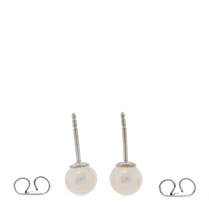 Tiffany 18K White Gold Akoya Pearl 6-6.5mm Earrings 3 of 4