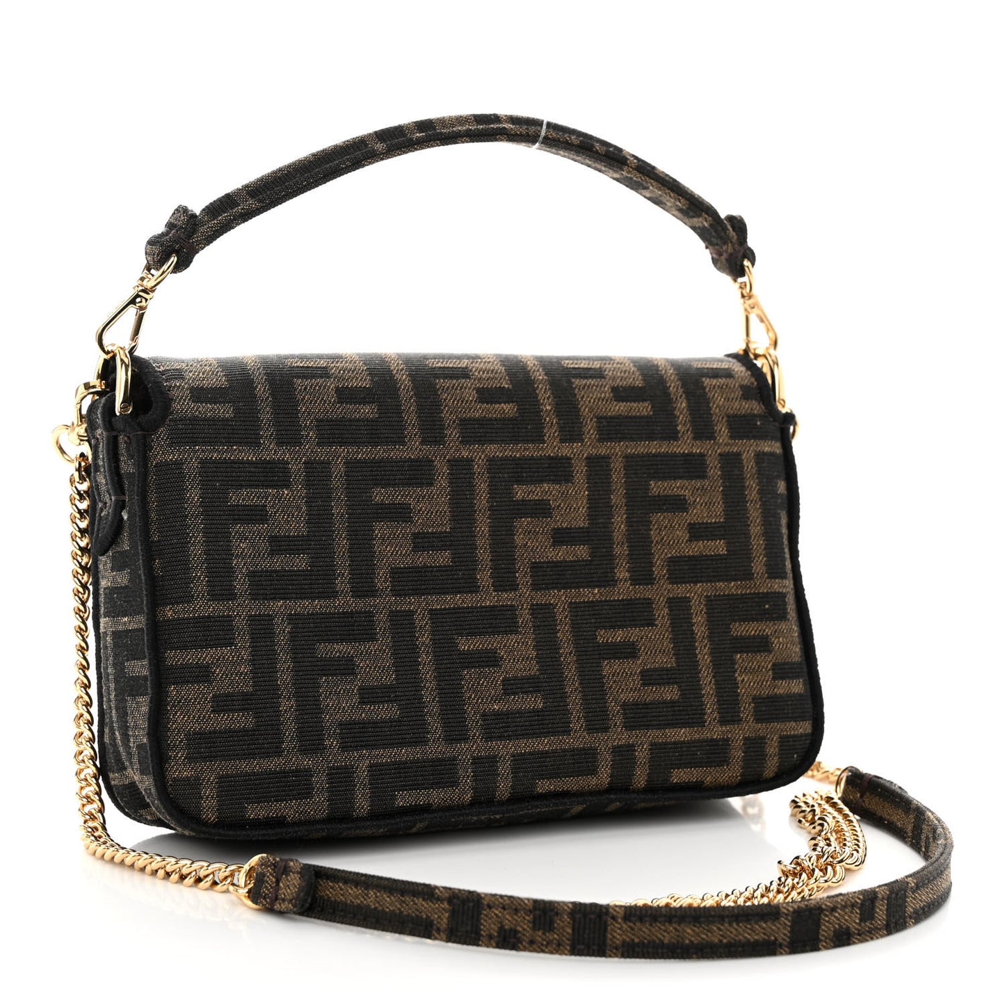 Fabric Jacquard FF 1974 Mini Baguette Tobacco Moro Black