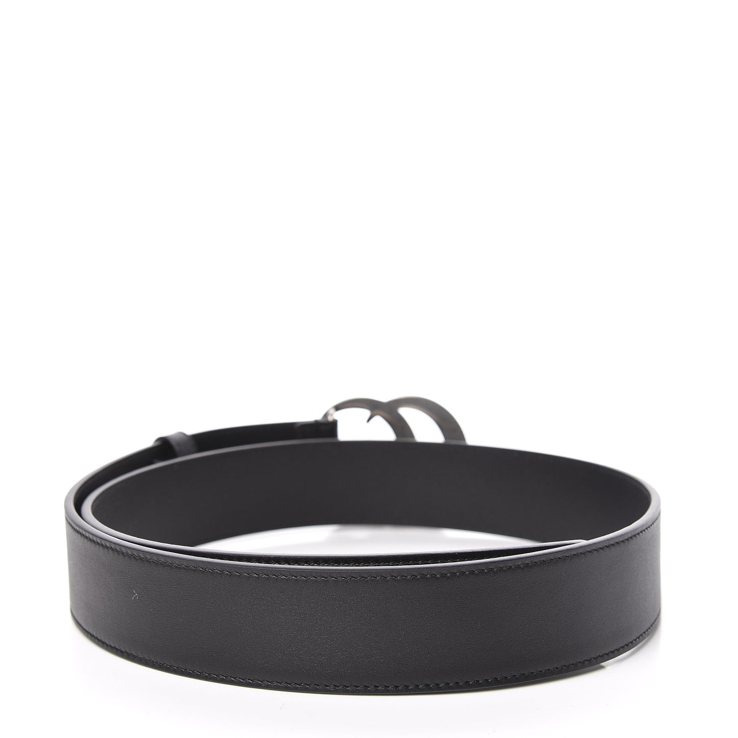 Moon Calfskin Nickel Double G 40mm Belt 95 38 Black