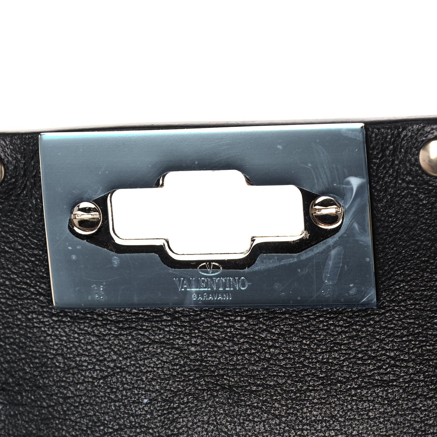 Lambskin Rockstud Spike Wallet on Chain Black