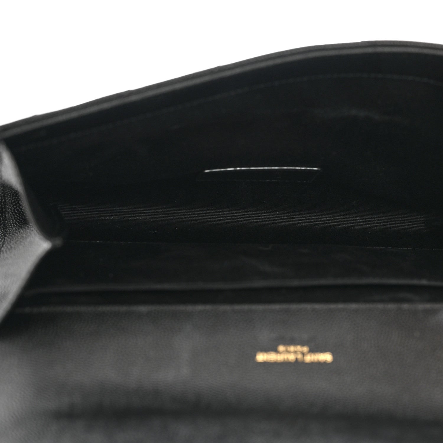 Saint Laurent Grain De Poudre Matelasse Chevron Monogram Envelope Clutch Black 5 of 9