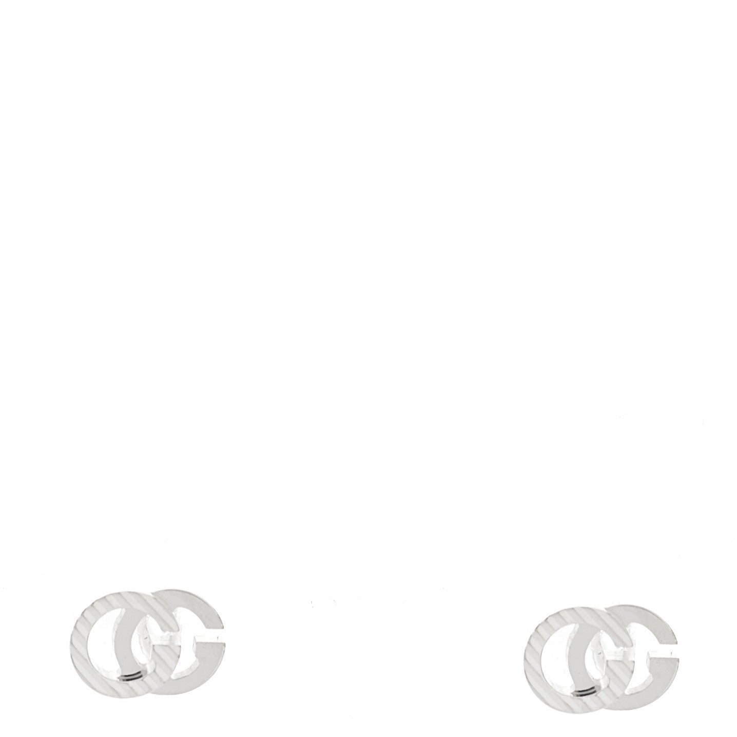 18K White Gold Mini Running GG Stud Earrings