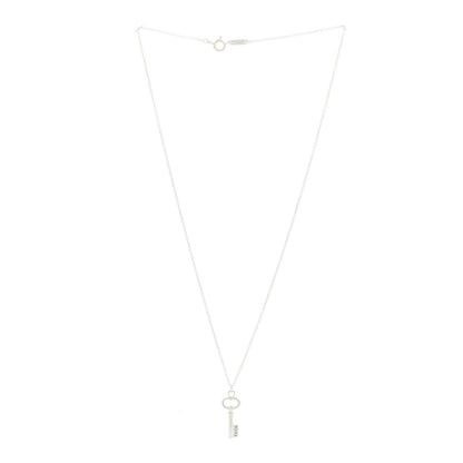 Tiffany Sterling Silver Mini Oval Key Pendant Necklace 2 of 6