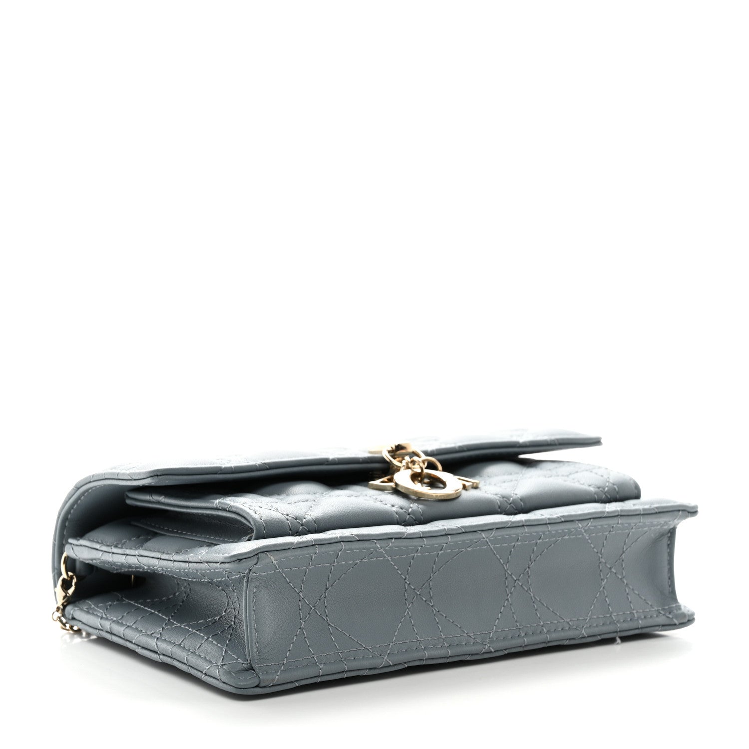 Christian Dior Lambskin Cannage Lady Dior Chain Pouch Cloud Blue 4 of 9