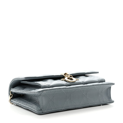 Christian Dior Lambskin Cannage Lady Dior Chain Pouch Cloud Blue 4 of 9