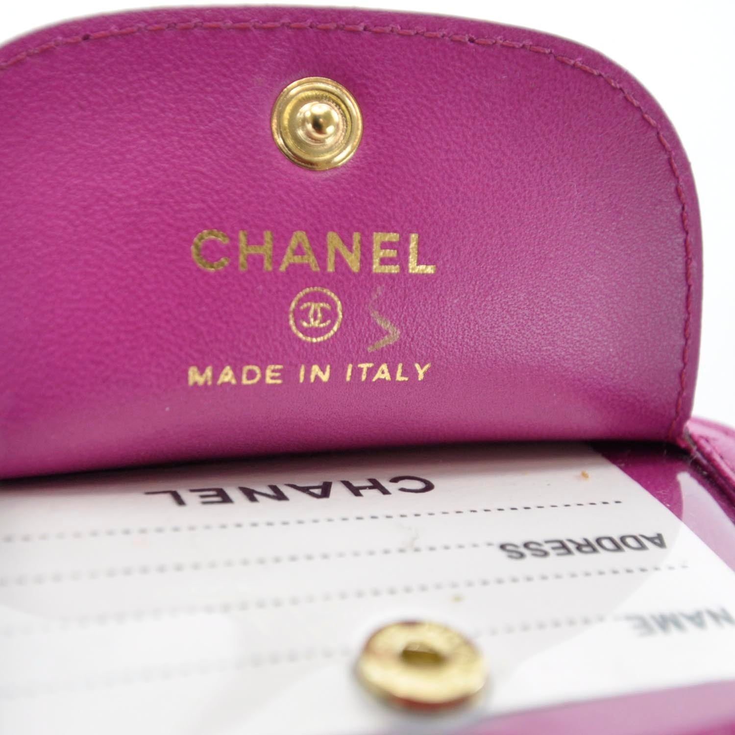 Chanel Leather Luggage Tag Pink 6 of 6