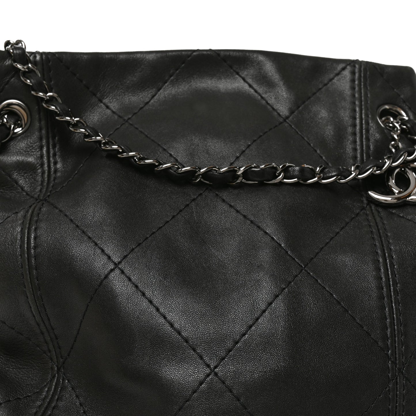 Lambskin Quilted Small Soft Touch Shoulder Bag Black