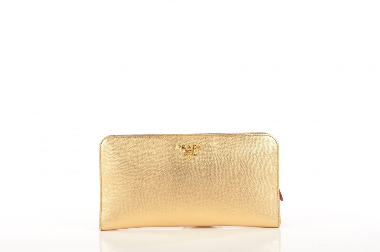 Saffiano Metal Tri-Color Organizer Wallet Platino