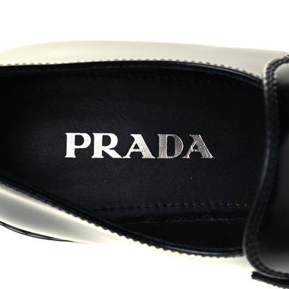 Prada Spazzolato Metal Triangle Logo 50mm Loafers 38.5 Black 9 of 11