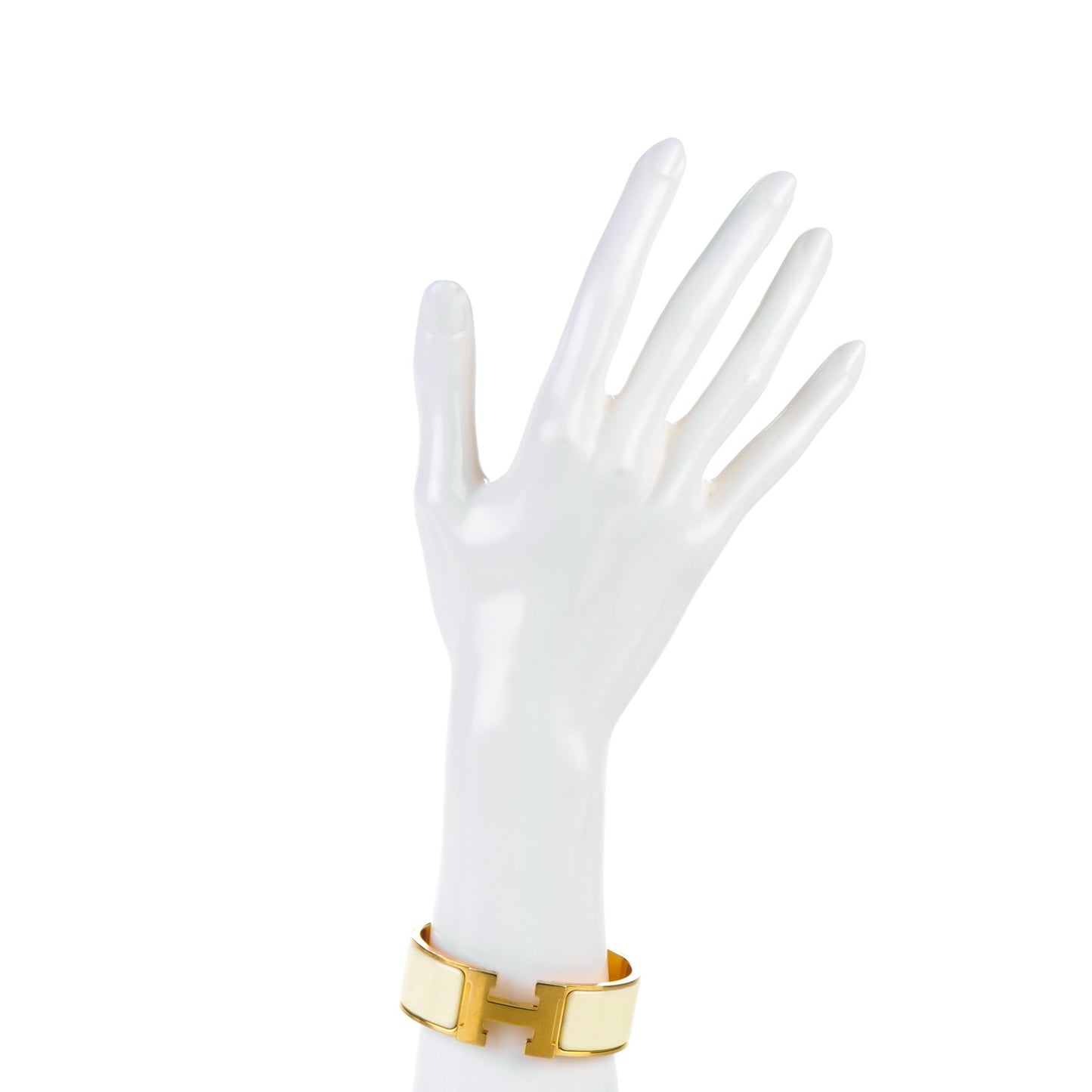 Enamel Wide Clic Clac H Bracelet PM Craie