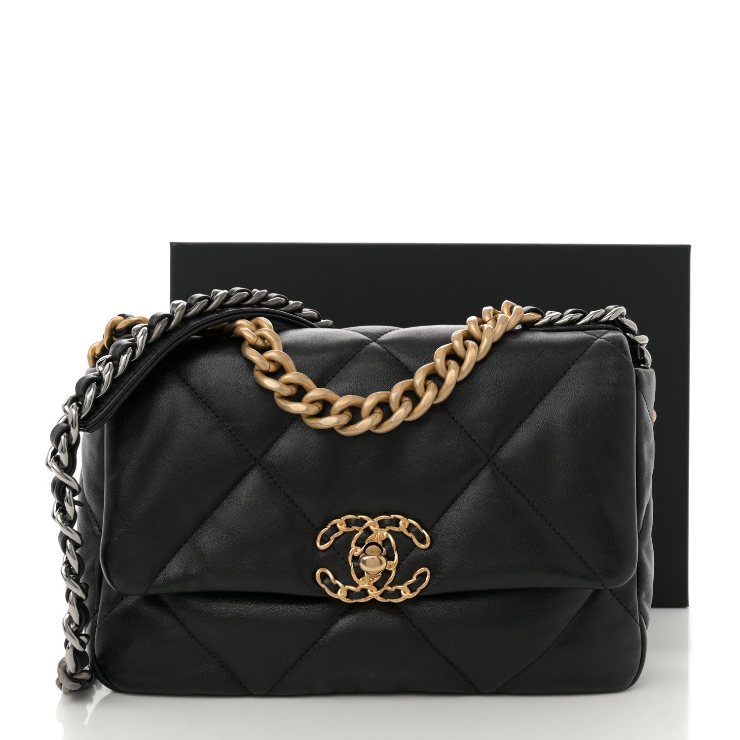 Chanel Lambskin Quilted Medium Chanel 19 Flap Black 11 of 11