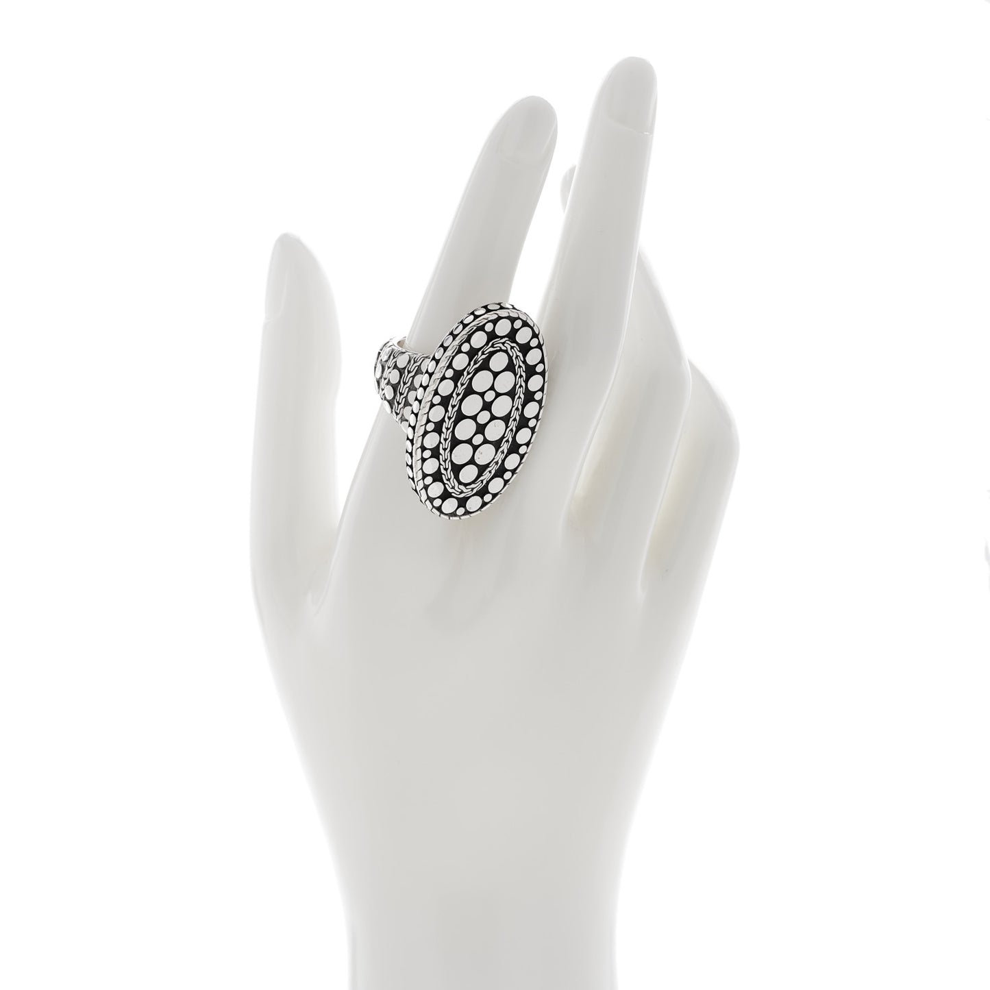 Sterling Silver Dot Oval Ring 54 7
