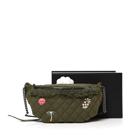 Chanel Canvas Lambskin Quilted Coco Cuba Charms Waist Bag Khaki 11 of 11