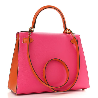 Hermes Epsom Horseshoe Kelly Sellier 28 Rose Tyrien Orange 2 of 12