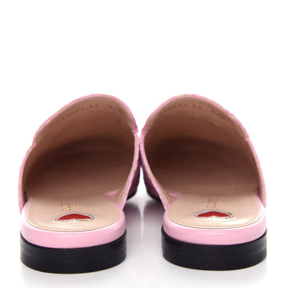 Gucci Lace Malaga Kid Womens Princetown Slippers 39 Sugar Pink Skin Rose 7 of 11