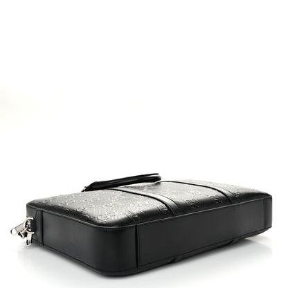 Gucci Calfskin GG Tennis Embossed Briefcase Black 4 of 10