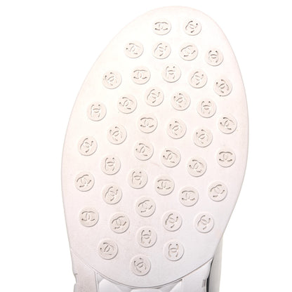 Chanel Lycra Womens CC Sneakers 39 White Black 9 of 10
