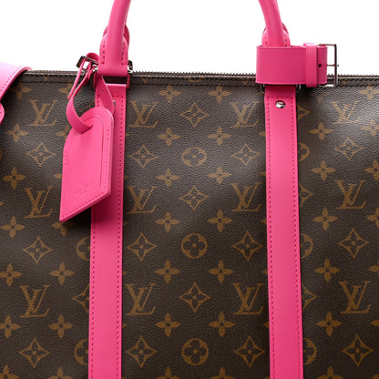 Louis Vuitton Monogram Macassar Keepall Bandouliere 50 Fuchsia 6 of 8