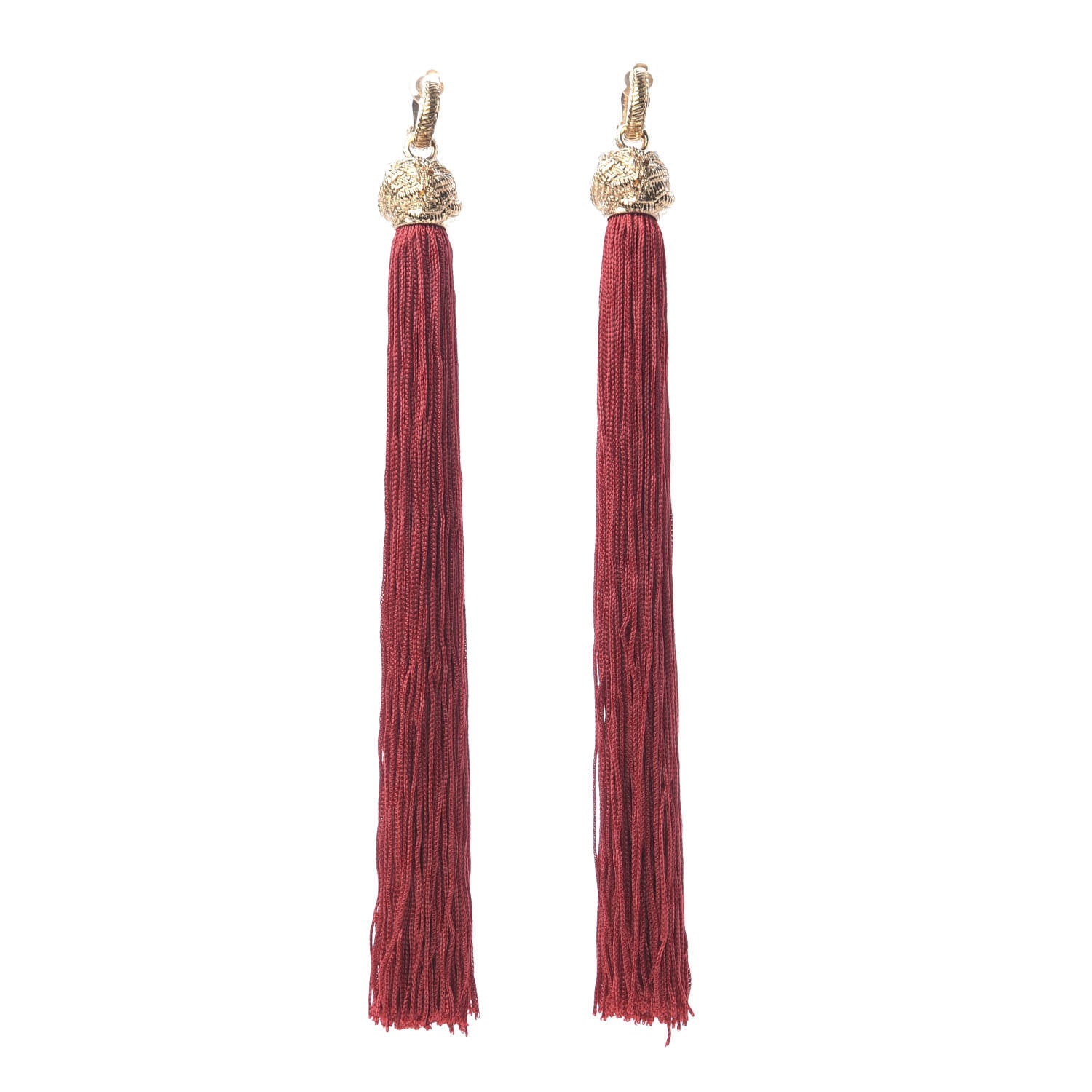 Saint Laurent Metal Tassel Earrings Gold Rouge Dore 1 of 3