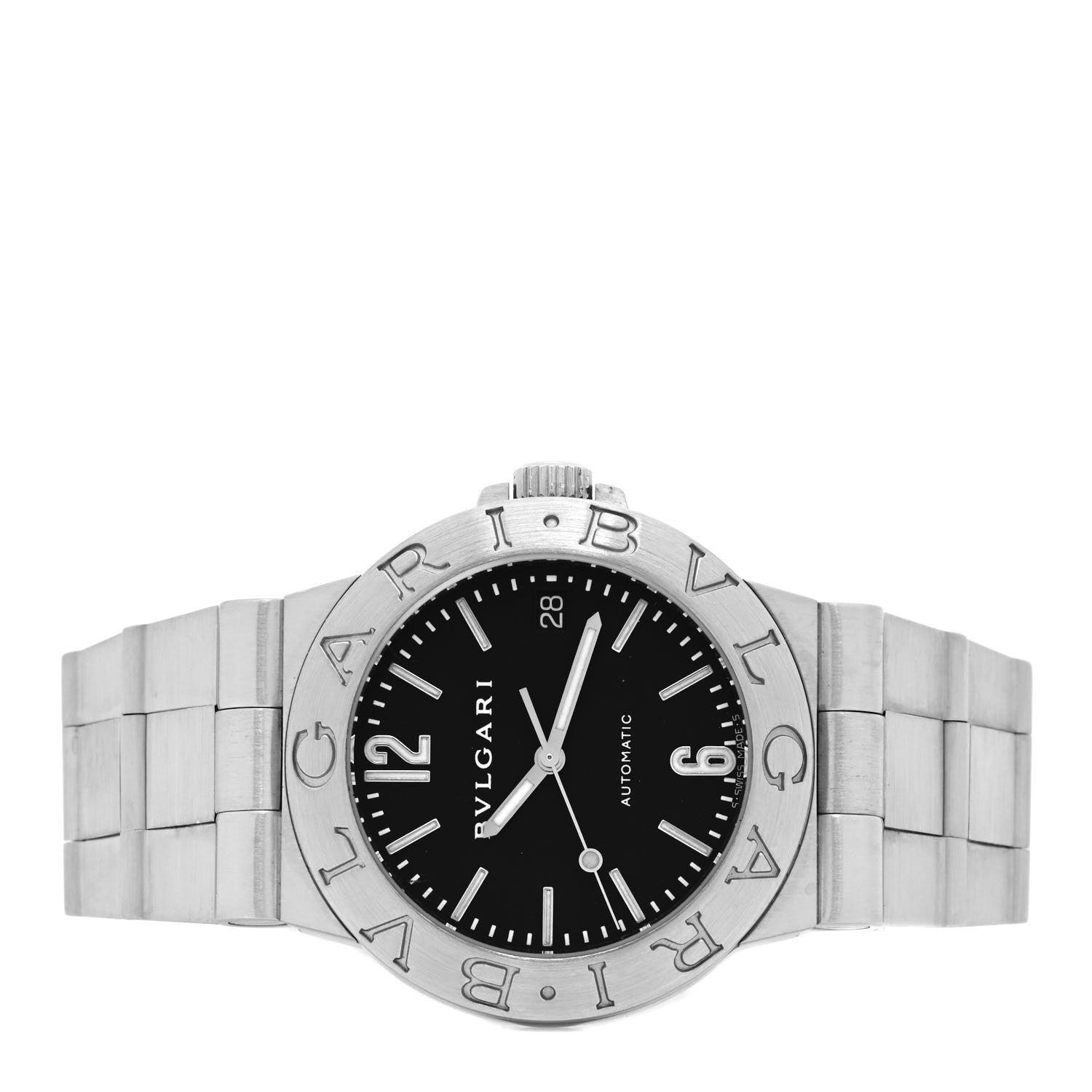 Bulgari Stainless Steel 35mm Diagono Automatic Watch Black 2 of 4