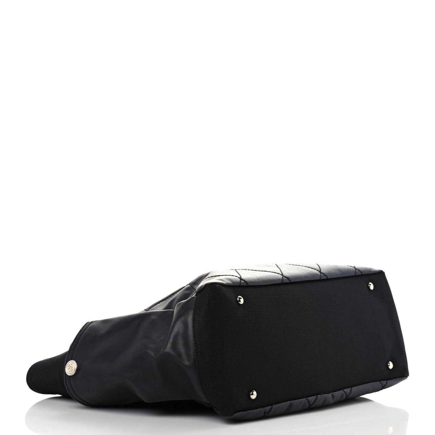 Chanel Coated Canvas Quilted Large Paris Biarritz Tote Black 5 of 14