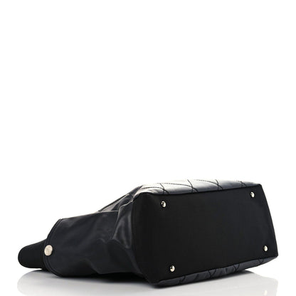 Chanel Coated Canvas Quilted Large Paris Biarritz Tote Black 5 of 14