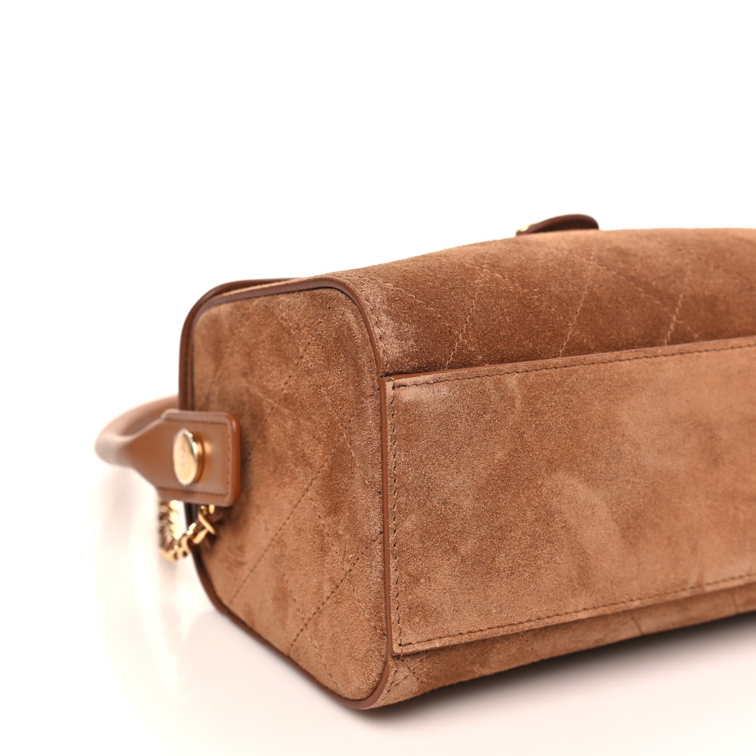 Chanel Suede Quilted Turn Around Clutch With Chain Camel 8 of 10