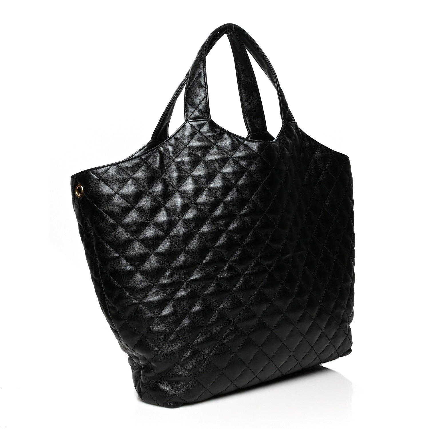 Saint Laurent Lambskin Quilted Maxi Icare Shopping Tote Black 4 of 20