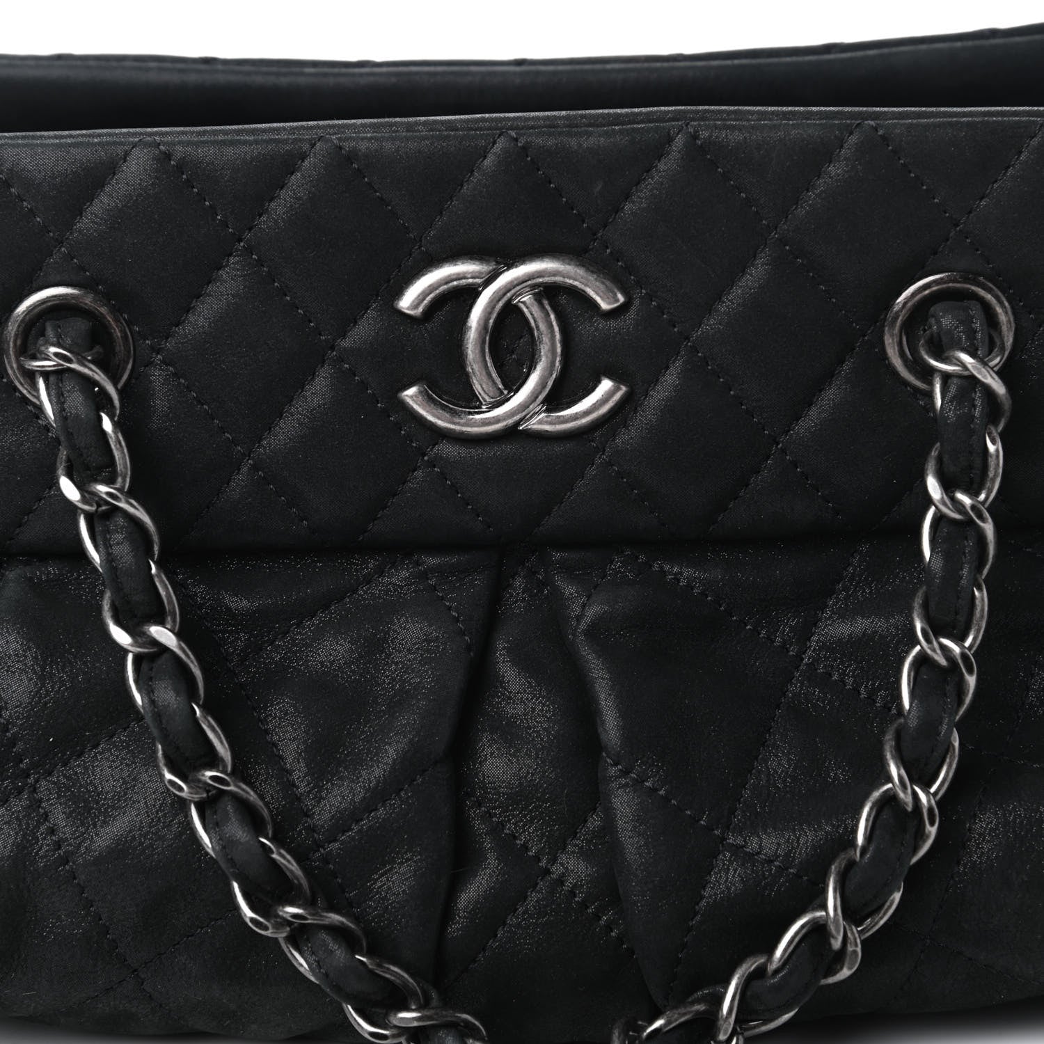 Chanel Iridescent Calfskin Chic Quilt Bowling Bag Black 10 of 10