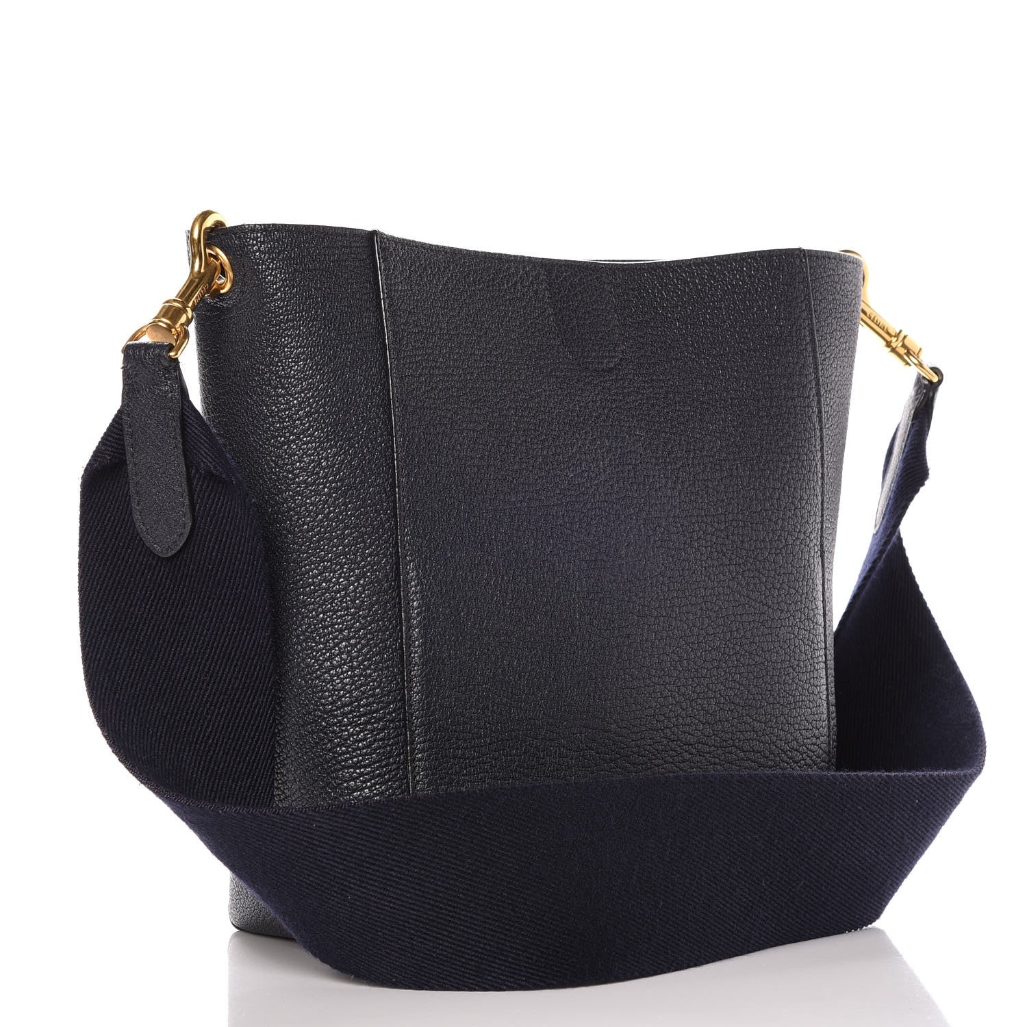 Celine Soft Grained Calfskin Small Sangle Bucket Bag Navy 3 of 11