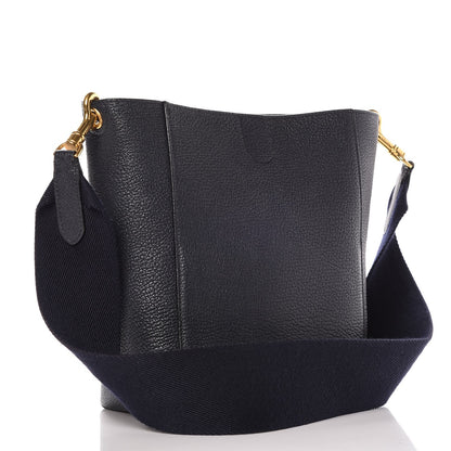 Celine Soft Grained Calfskin Small Sangle Bucket Bag Navy 3 of 11