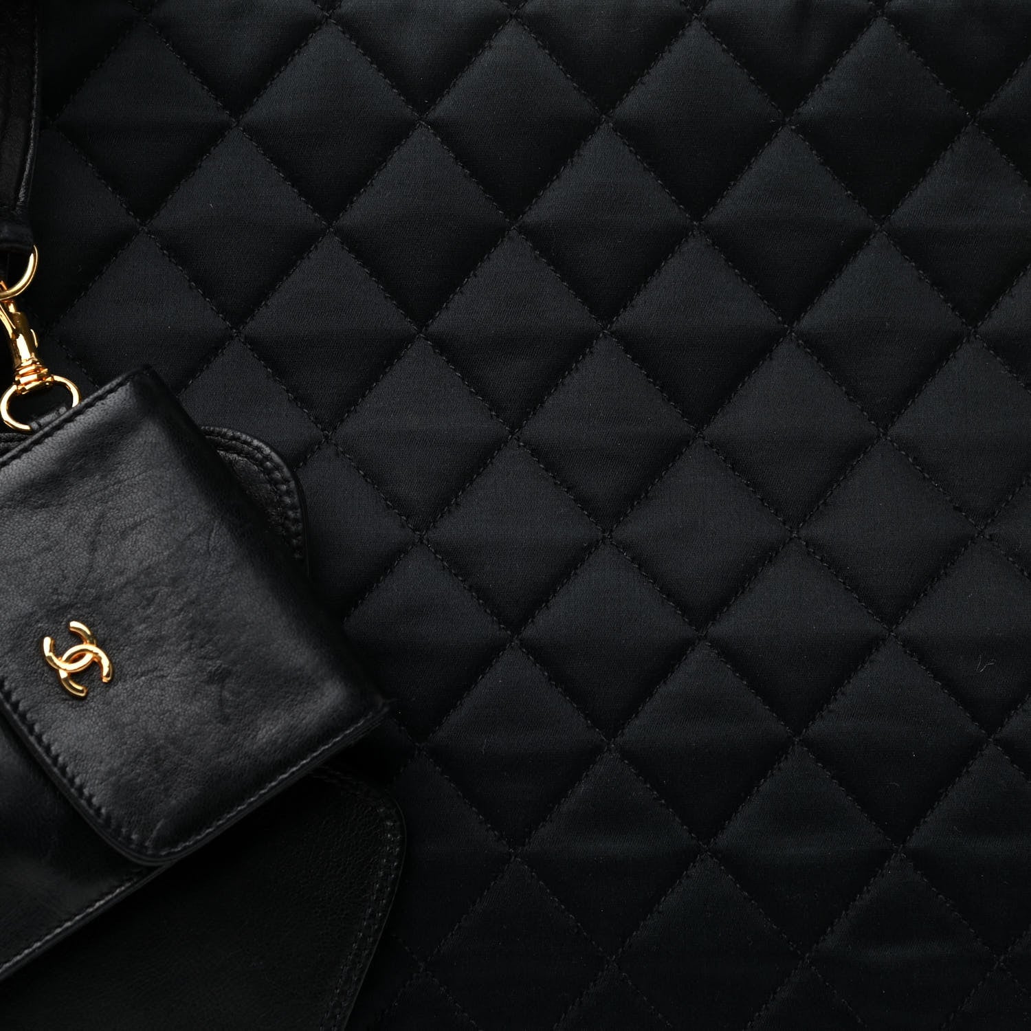 Chanel Satin Lambskin Quilted Shopping Tote Black 8 of 11