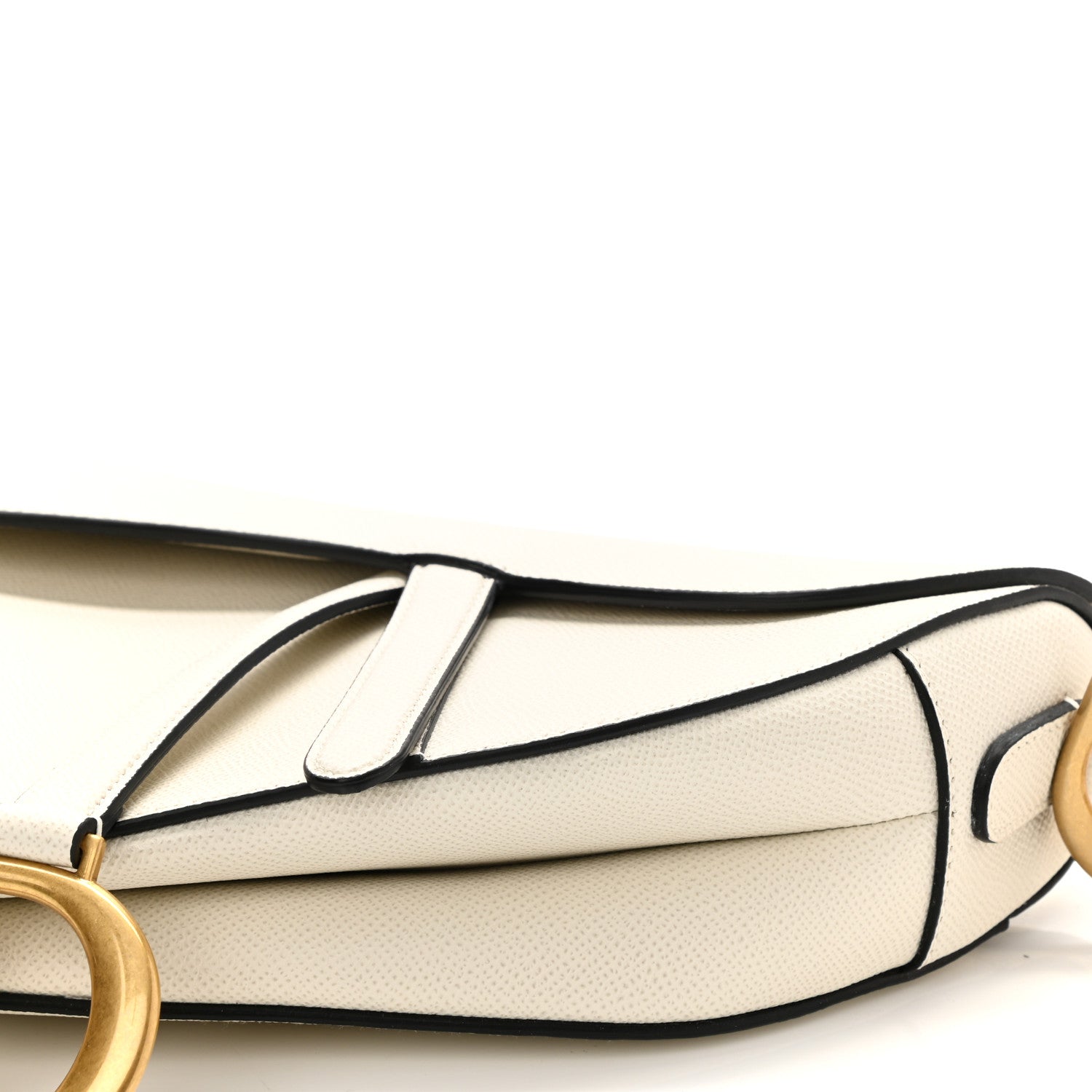 Christian Dior Grained Calfskin Saddle Bag White 10 of 11
