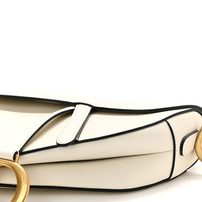 Christian Dior Grained Calfskin Saddle Bag White 10 of 11