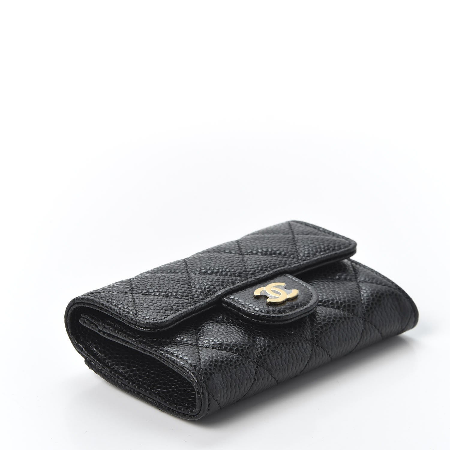 Chanel Caviar Quilted Flap Card Holder Wallet Black 3 of 10