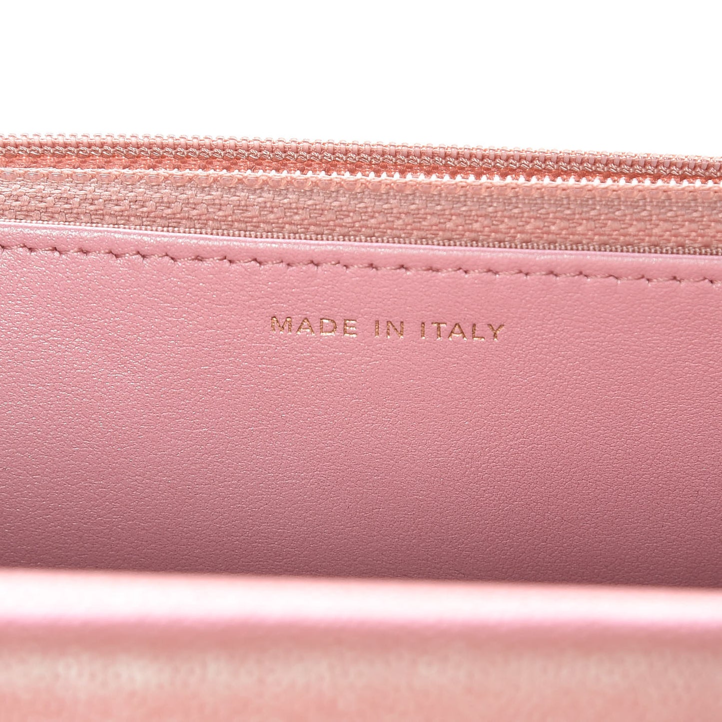 Iridescent Caviar Quilted Wallet on Chain WOC Rose Pink