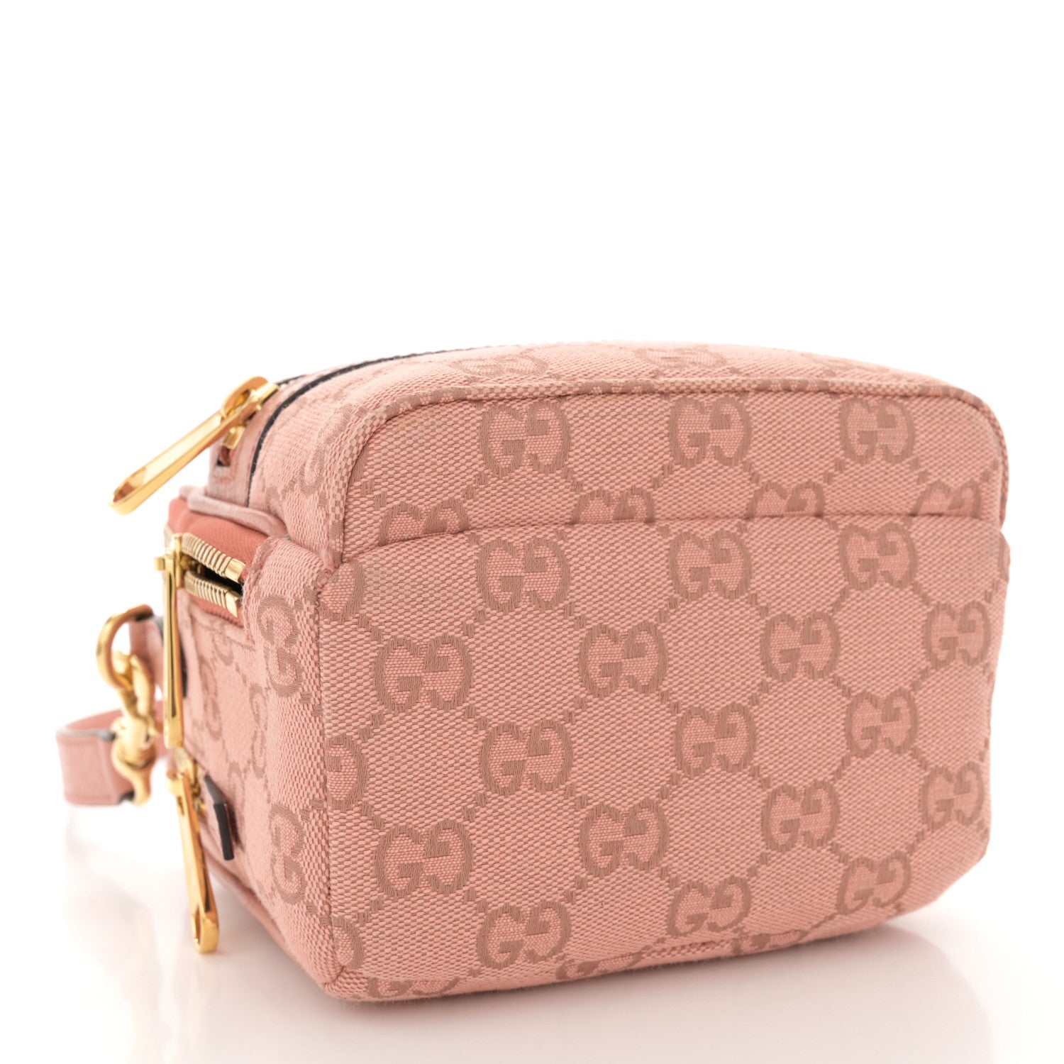 Gucci Monogram Textured Dollar Calfskin Mini Ophidia Crossbody Cloche Rose Pink 4 of 12
