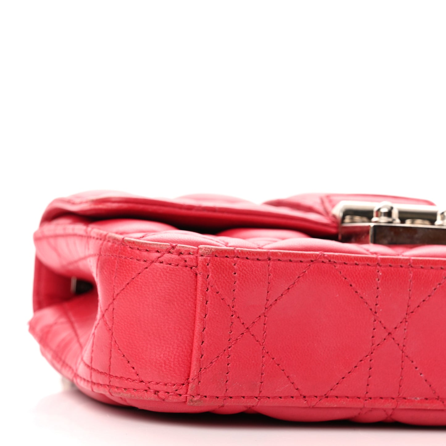 Lambskin Cannage Miss Dior Promenade Pouch Fuchsia