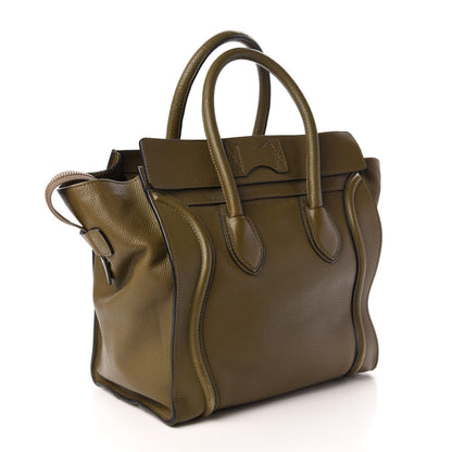 Celine Drummed Calfskin Mini Luggage Jungle 3 of 9