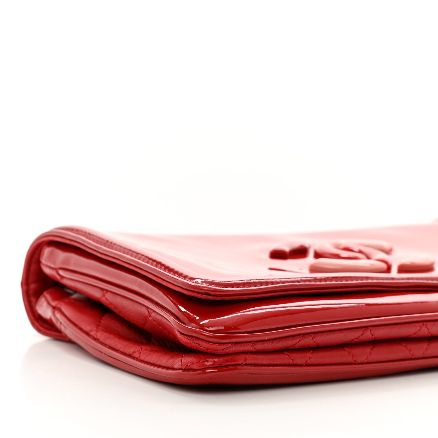 Vinyl Small Lipstick Flap Bag Red