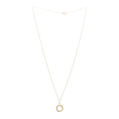 Cartier 18K Pink Yellow White Gold Diamond Trinity Pendant Necklace 3 of 6