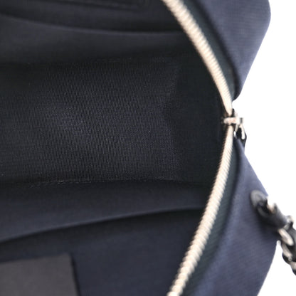 Chanel Canvas CC Studded Round Clutch With Chain Navy 5 of 9