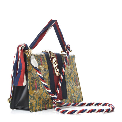 Gucci Iridescent Brocade Small Sylvie Shoulder Bag Gold 3 of 9