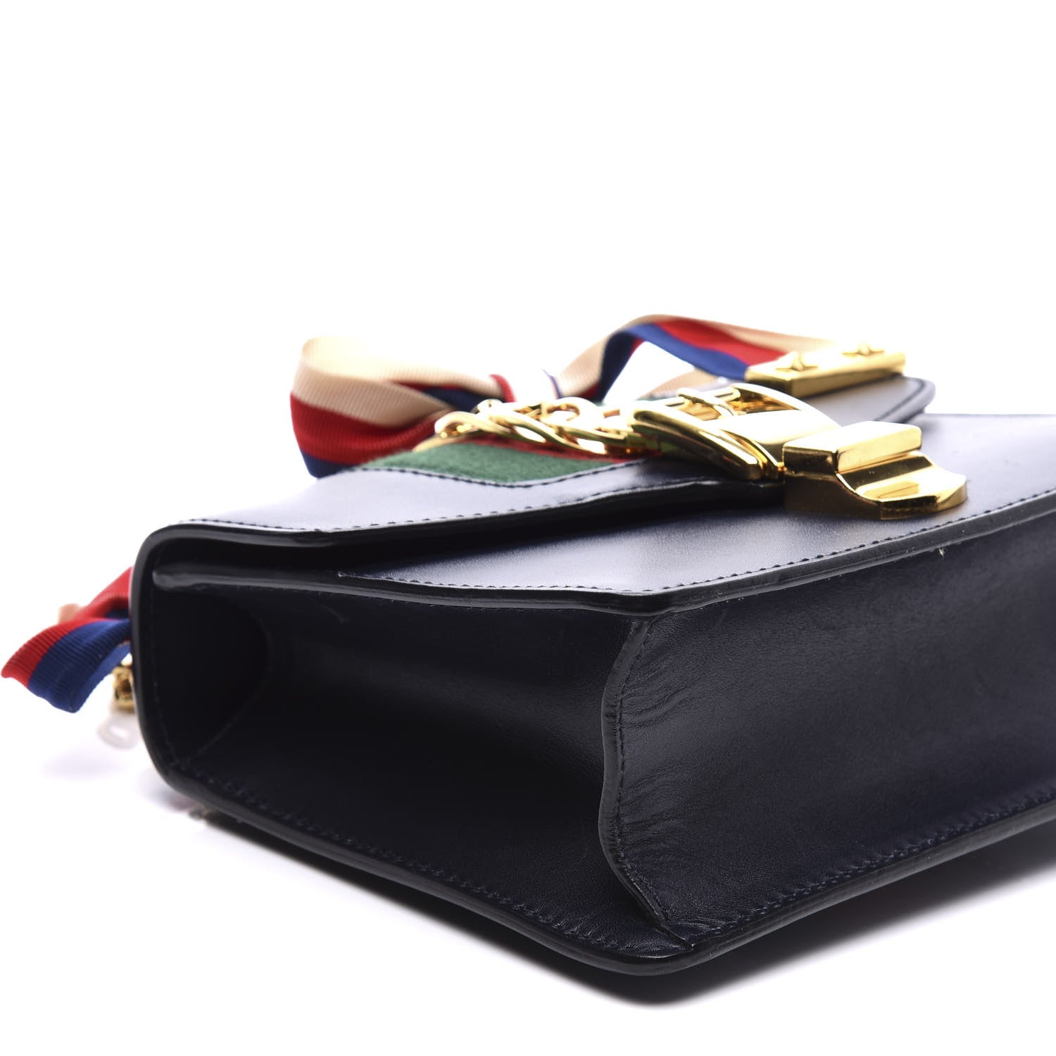 Gucci Calfskin Mini Sylvie Chain Shoulder Bag Black 10 of 14