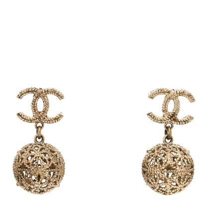 Chanel CC Cage Drop Earrings Gold 1 of 4