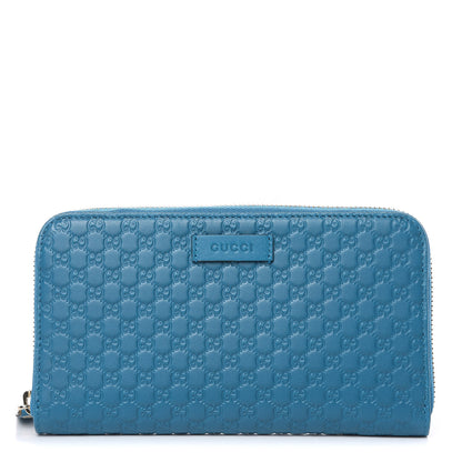 Gucci Microguccissima Zip Around Wallet Deep Cobalt 1 of 8