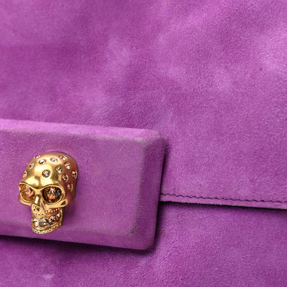 Alexander McQueen Suede Skull Clutch Purple 8 of 9